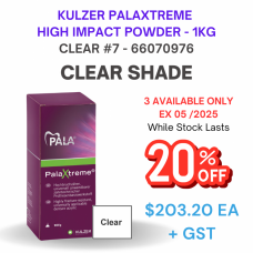 Kulzer PalaXtreme HIGH IMPACT Self Cure (Cold Cure) Colour Stable Acrylic POWDER ONLY - 1kg - CLEAR - SPECIAL OFFER SHORT DATED STOCK - While stock lasts