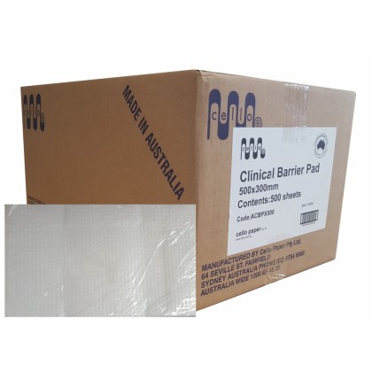 Cello Clinical Large Barrier Pads / Dental Bibs - White - 4 Ply - 315 x 500mm - 500/Ctn (ACBPX500)