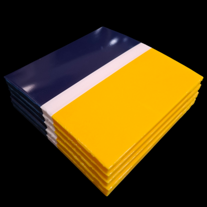 Mouthguard Blanks 4mm - Yellow/White/Navy - 10 Pack - SQUARE - OVERSTOCK CLEARANCE