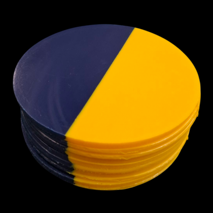 Mouthguard Blanks 4mm - Navy/Yellow - 10 Pack - 120mm ROUND - OVERSTOCK CLEARANCE