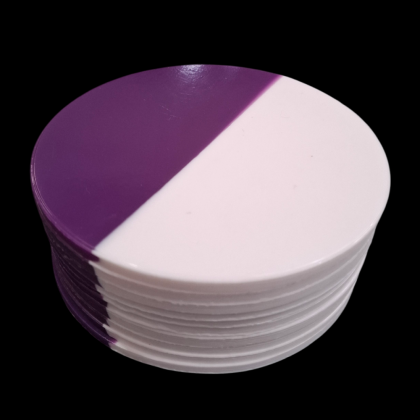 Mouthguard Blanks 4mm - Purple/White - 10 Pack - 120mm ROUND - OVERSTOCK CLEARANCE