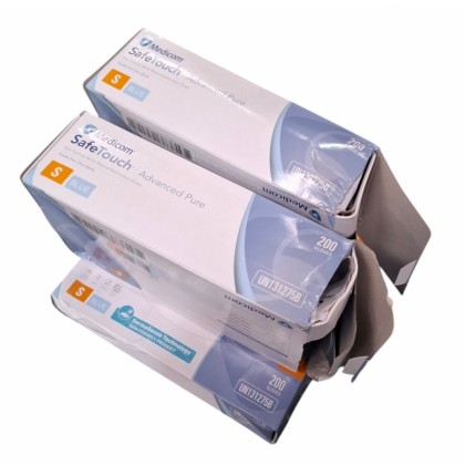 Medicom NITRILE Gloves - Blue - Small - BOX 200pc - DAMAGED CLEARANCE