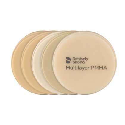 Dentsply Sirona MULTILAYER PMMA Tooth Shade Discs - 20mm x 98mm - 1pc - Shade Options Available