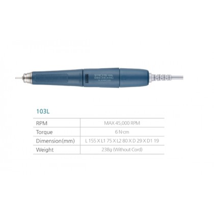 Saeshin Strong 103L 45,000 RPM Carbon Brush - Handpiece Only 