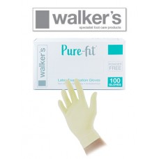 Walkers Pure Fit - LATEX POWDER FREE Gloves - White - CARTON 1000pc