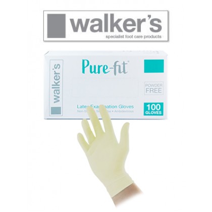 Walkers Pure Fit - LATEX POWDER FREE Gloves - White - CARTON 1000pc