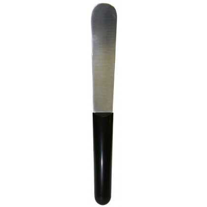 Plaster / Stone Stainless Steel Spatula - Black Plastic Handle - 1pc