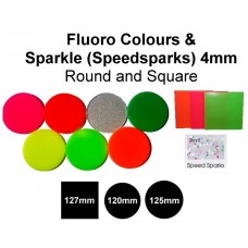 Mouthguard Blanks 4mm - FLURO COLOURS and SPEEDSPARK CLEAR SPARKLES (Round or Square Options) - 1pc