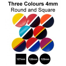 Mouthguard Blanks 4mm - 3 COLOUR / 3 STRIPES (Round or Square Options) - 1pc