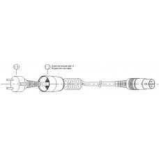 Saeshin Brushed Handpiece - CABLE ONLY - Spring Lead / Cable Sparepart - 3 Pin Male - BLACK - 1pc - Suits H400, H450