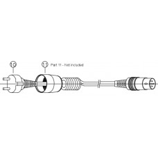 Saeshin Brushed Handpiece - CABLE ONLY - Spring Lead / Cable Sparepart - 3 Pin Male - GREY - 1pc - Suits 106, 107, 103L