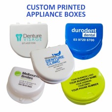 CUSTOM PRINTED PERSONALISED BRANDED Mouthguard and Appliance Boxes - Minimum Print 100 + Boxes - 1 Colour Print (FOR 2 or MORE COLOUR PRINT - CONTACT US)