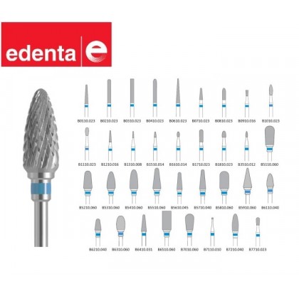 Edenta TC Cross Cut Burs - Standard - Blue Band - 1pc - Options Available