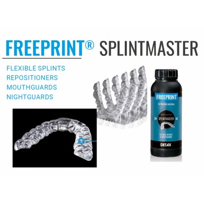 Detax Freeprint SPLINTMASTER FLEX (Clear Splints and Aligners with Soft Flex) 385 DLP 3D Printing Resin 04432 - 1000g