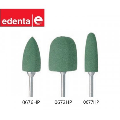 Edenta Exa Technique Acrylic Polisher - Coarse Green - Mounted - 6 Pack - Options Available