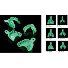 Unident Green Edentulous Disposable Impression Trays - 12 Pack - Size Options