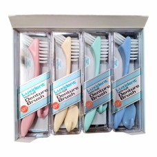 Luxident Twin‐Tuft Denture Brushes - Mixed Colours - 12pc - MEDIUM 413