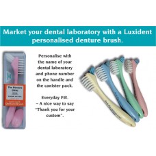 Luxident Denture Brushes - CUSTOM PRINTED Personalised - 144 Brushes (12 x 12pc) - SPECIAL ORDER 3 to 6 weeks leadtime