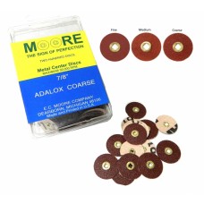 Moores PAPER Discs - ADALOX Aluminium Oxide Coated - 7/8” (22mm) – COARSE – 200pc 