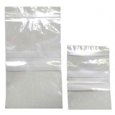 Resealable Snap Lock  Job Bags with Write On White Panels - Transparent  - Box 1000 - 2 Sizes