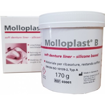 Detax Molloplast B (Permanent soft heatcured relining material) 1 x 170g