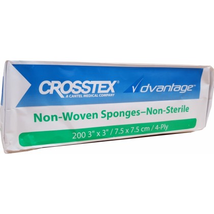 Crosstex Gauze Non-Woven Non-Sterile Swabs - 4 Ply - 7.5 x 7.5cm - 200pc (ENC3NWLA